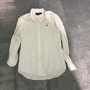Ralph Lauren Shirt Mens Medium Long Sleeve Button Down Anchor Print Nautical